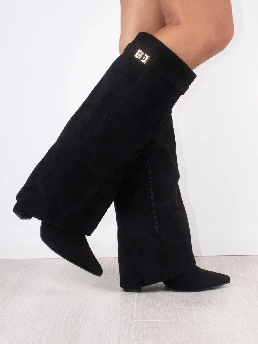 Black Suede Knee High Boots for Women – Classic High Design with Optimal Comfort 11