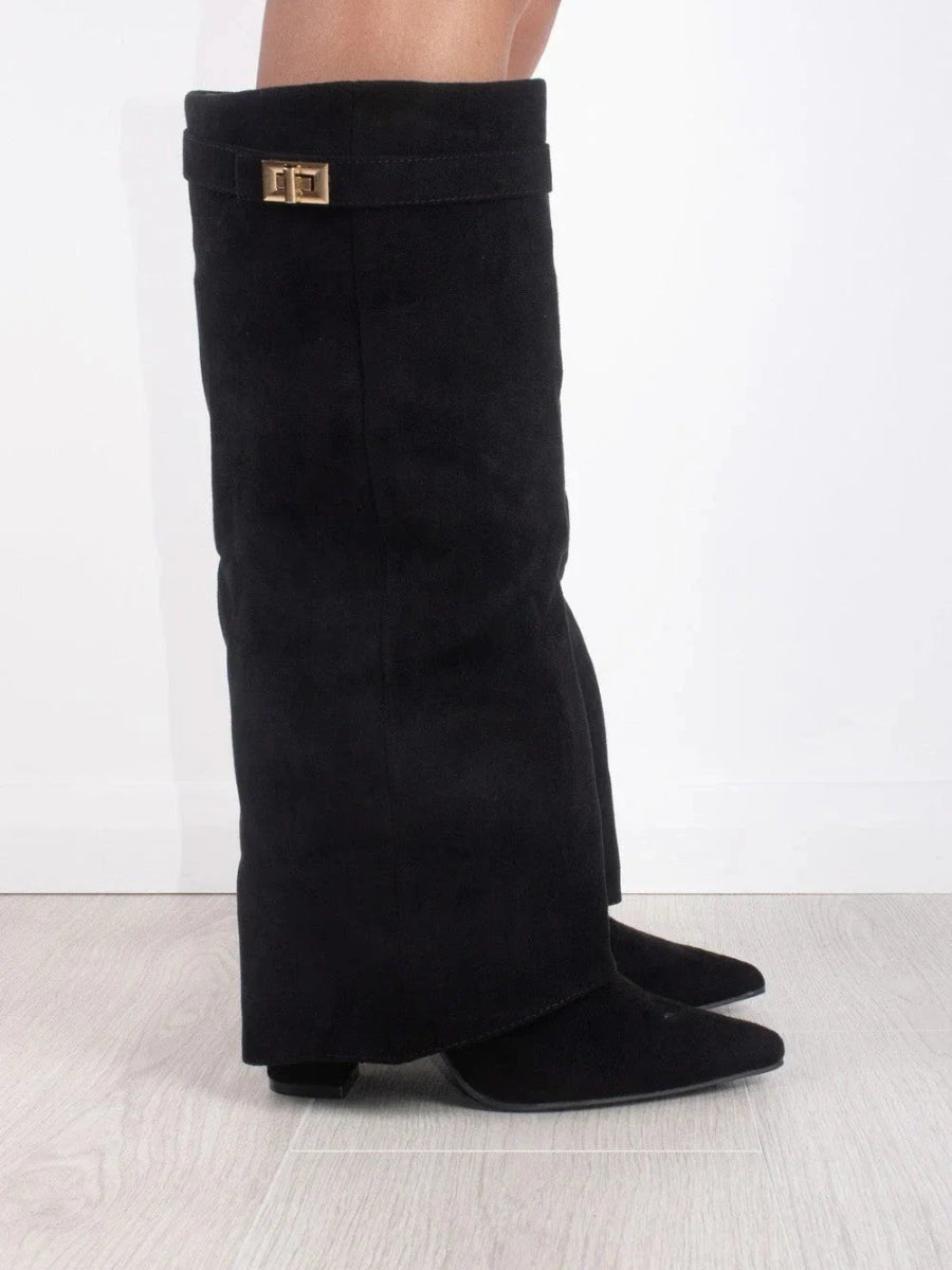 Black Suede Knee High Boots for Women – Classic High Design with Optimal Comfort 4