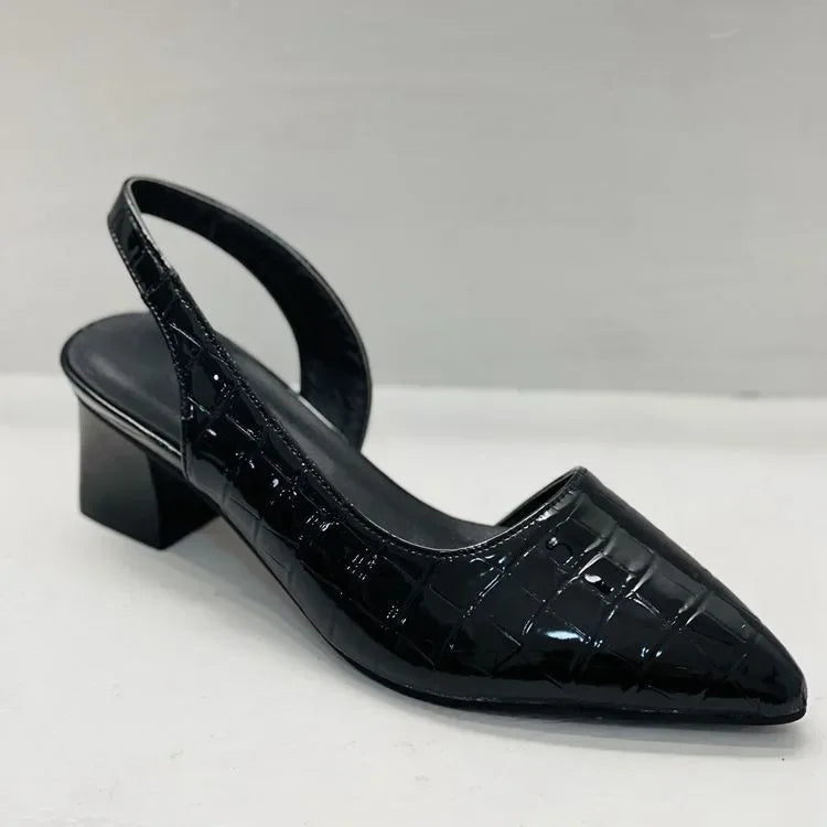 Elegant Black Slingback Heels with Adjustable Strap – Pointed Toe Design for All-Day Comfort 4