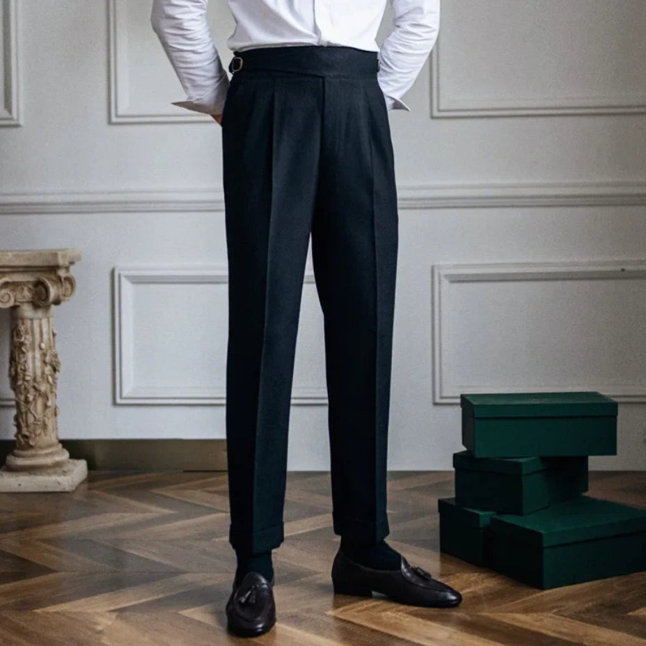 High-Waisted Classic Trousers with Straight-Leg Design – Italian Style for Timeless Elegance and Versatile Outfits 0