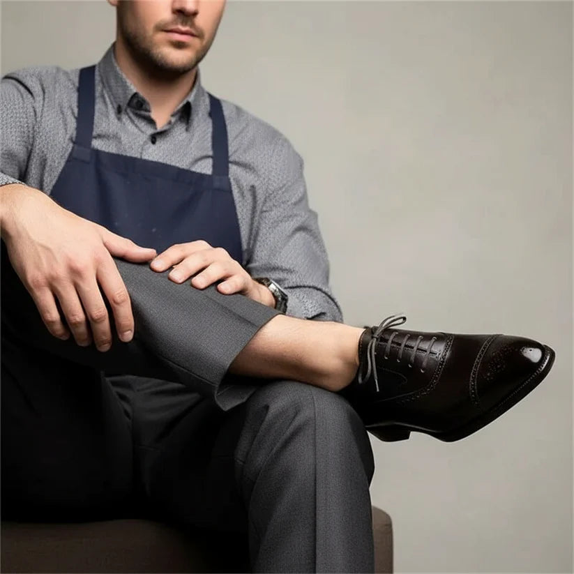 Men's Black Dress Shoes - Elegant Oxford Brogue Leather Formal Shoes for Weddings and Events 2