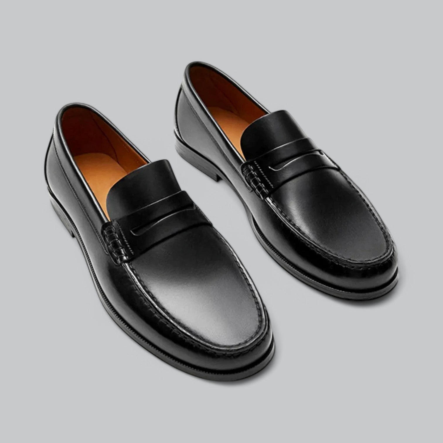Men's Black Penny Loafers - Genuine Leather Loafer Shoes with Cushioned Insoles for Comfort and Timeless Style 2