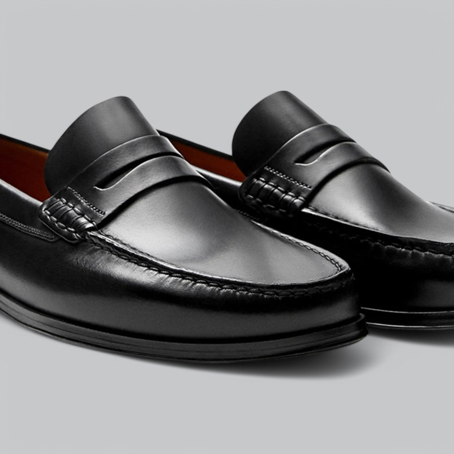 Men's Black Penny Loafers - Genuine Leather Loafer Shoes with Cushioned Insoles for Comfort and Timeless Style 4