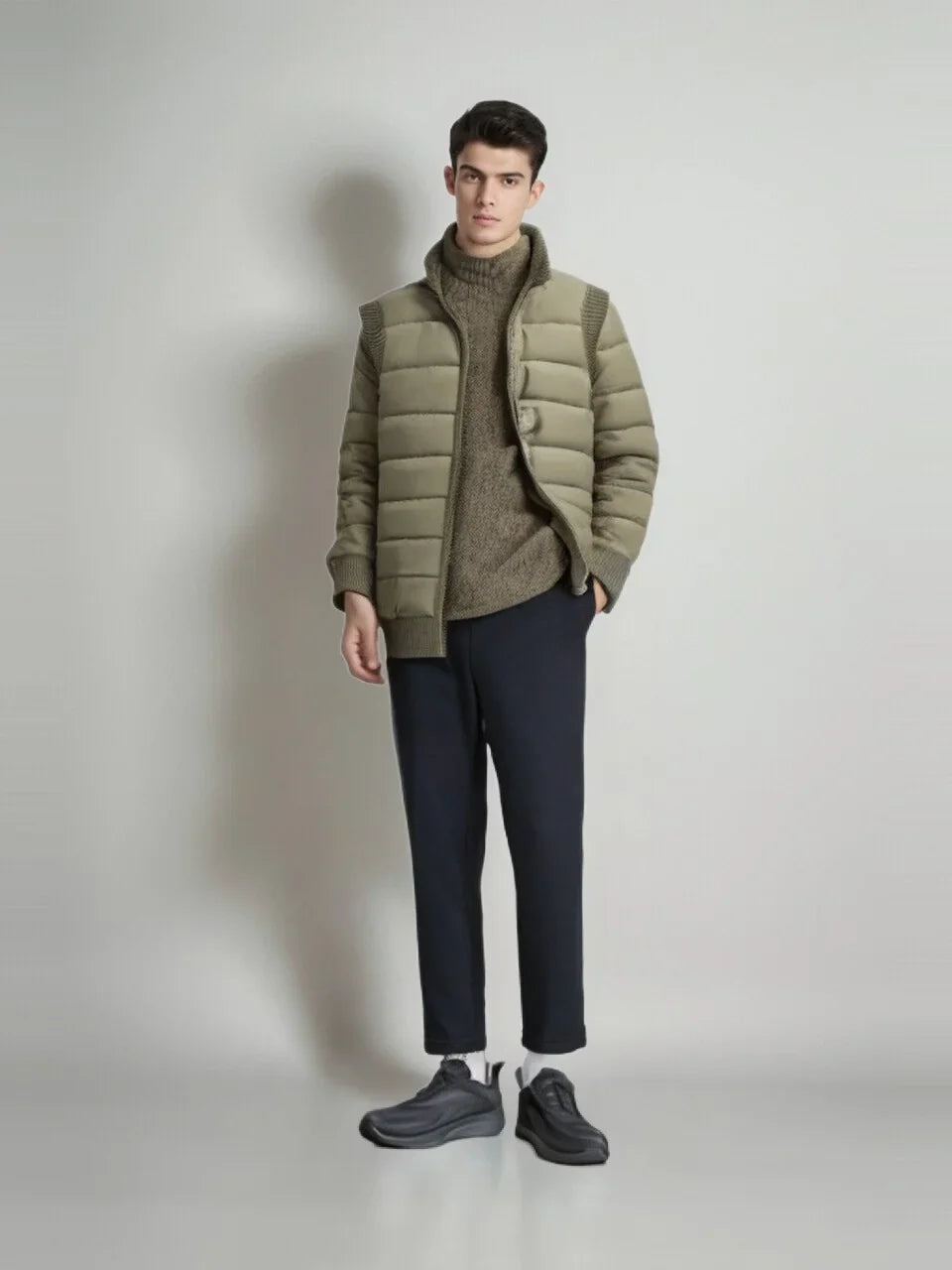 Men's Fleece Bodywarmer Vest – Quilted Insulation with Stand-Up Collar for Cold Weather 1