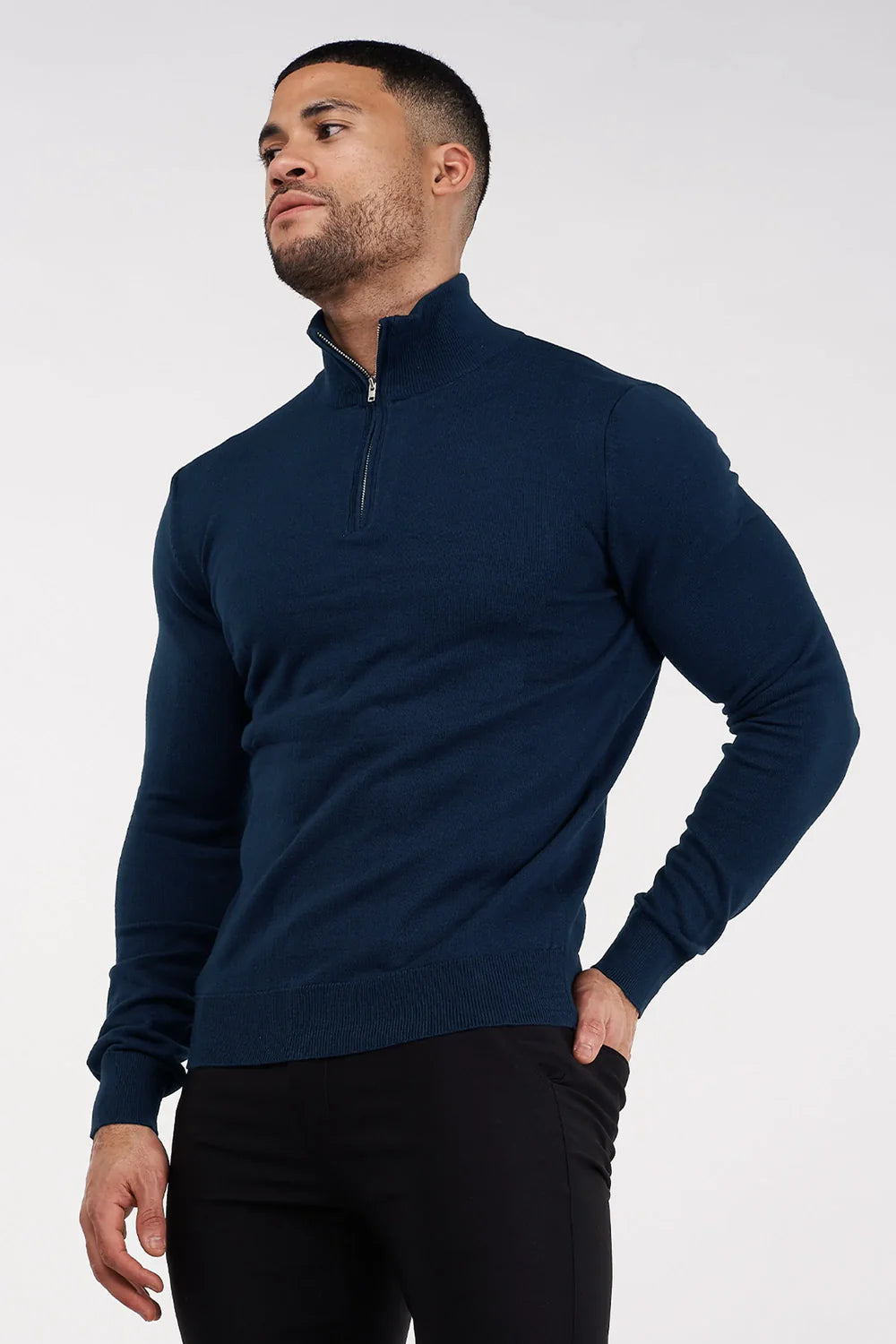 Men's Half Zip Jumper Navy 