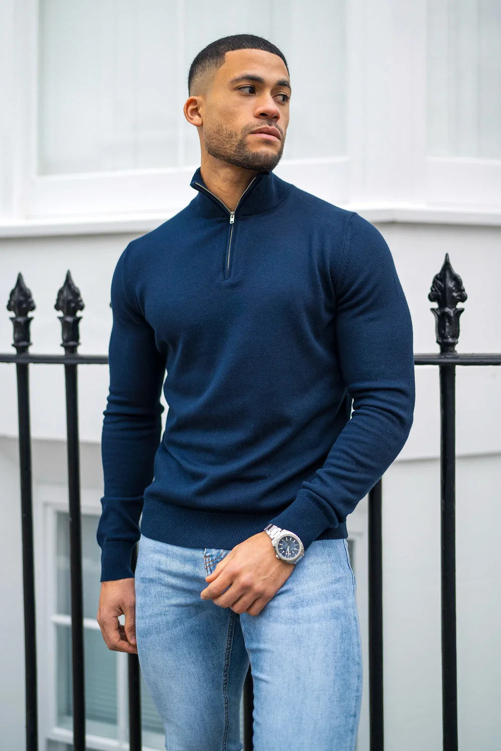 Men's Half Zip Jumper Navy