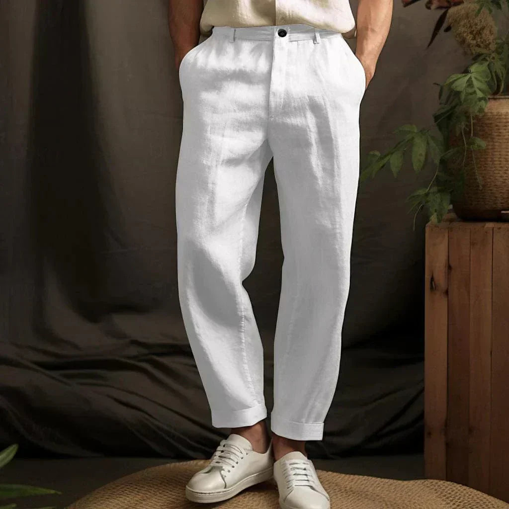 Men's Lightweight Linen Pants, Tapered Fit, Breathable Fabric for Comfort – Perfect for Casual and Semi-Formal Wear 2