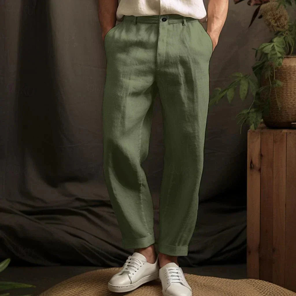 Men's Lightweight Linen Pants, Tapered Fit, Breathable Fabric for Comfort – Perfect for Casual and Semi-Formal Wear 7