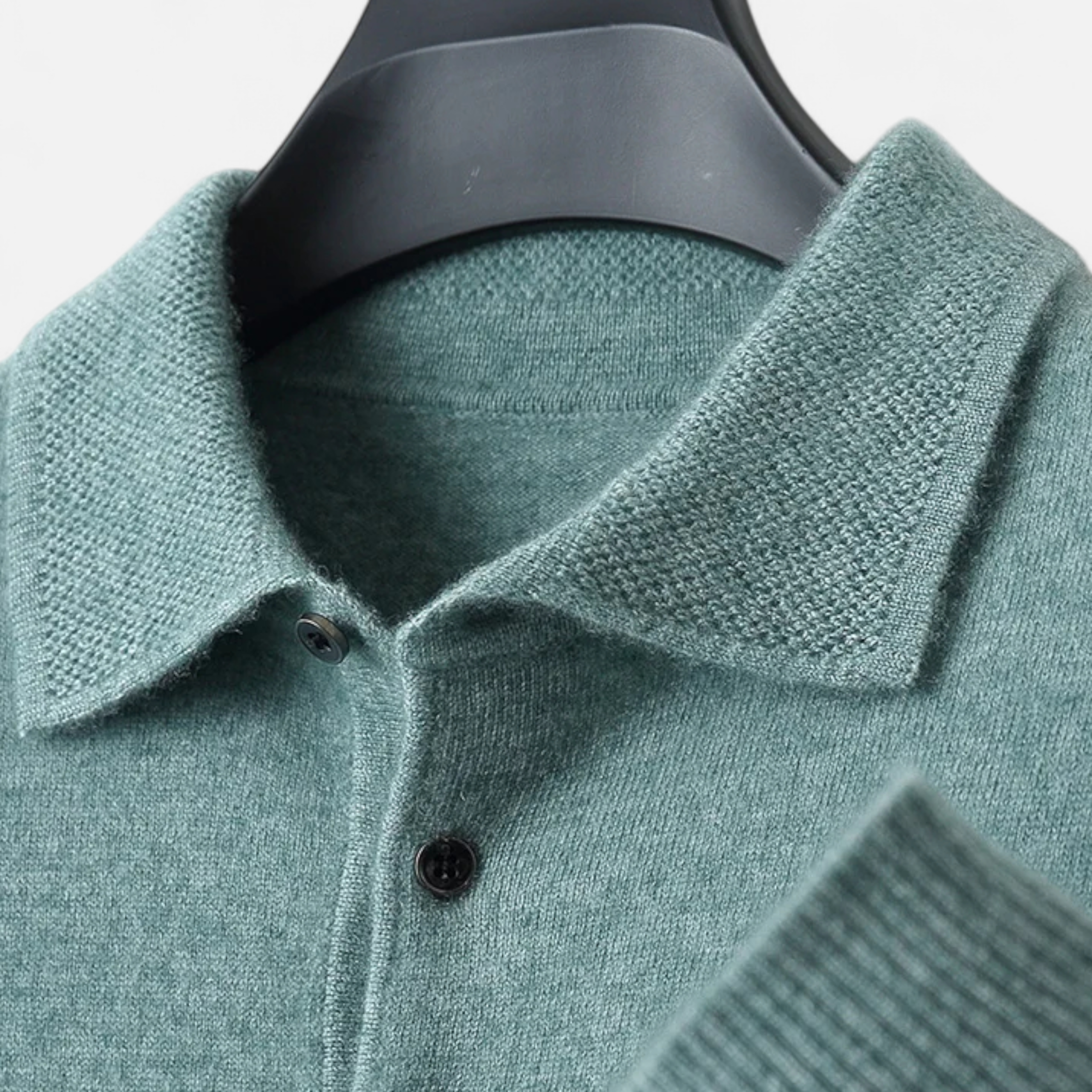 Men's Merino Wool Polo Sweater with Cashmere Softness – Lightweight Jacquard Knit for Spring and Autumn 13