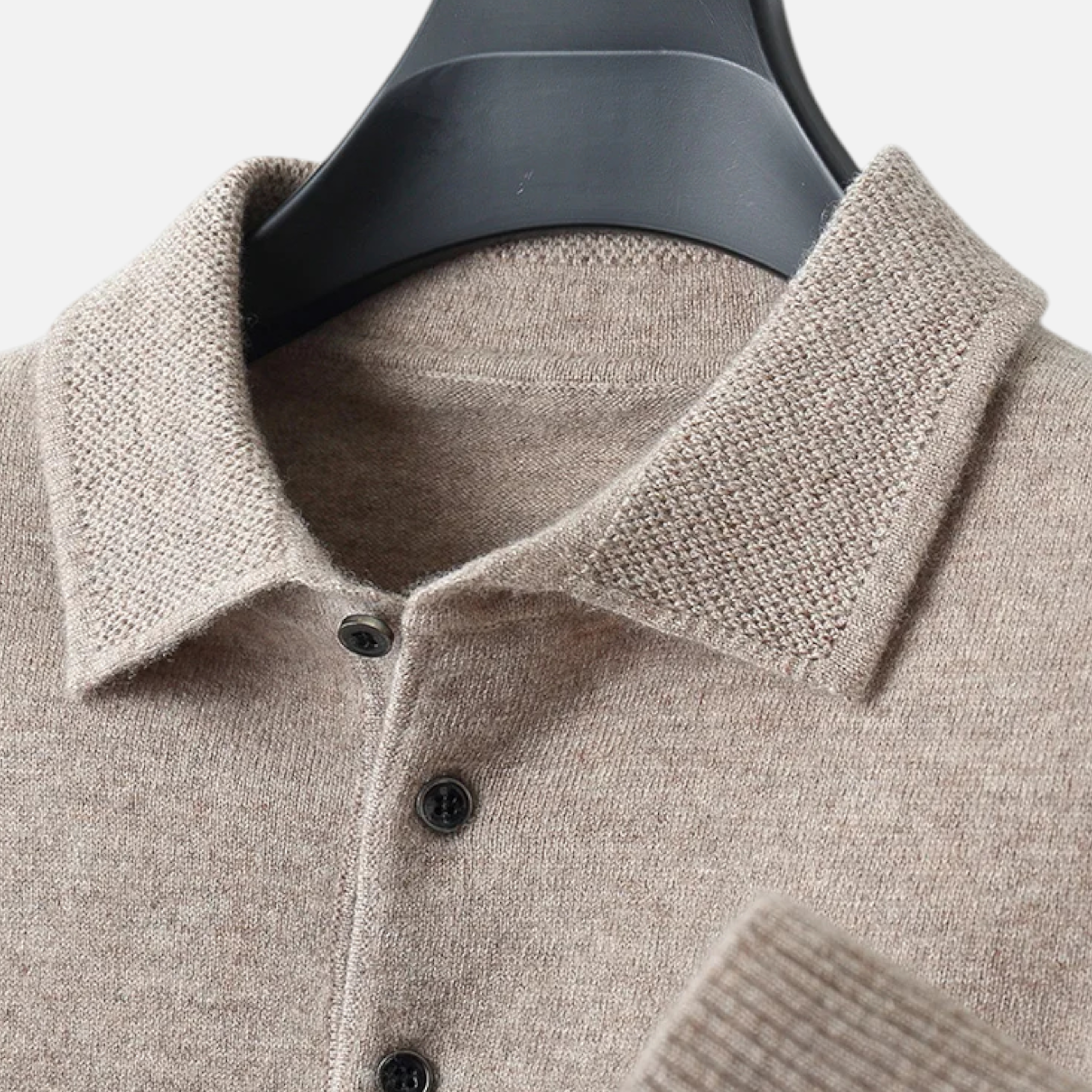 Men's Merino Wool Polo Sweater with Cashmere Softness – Lightweight Jacquard Knit for Spring and Autumn 14