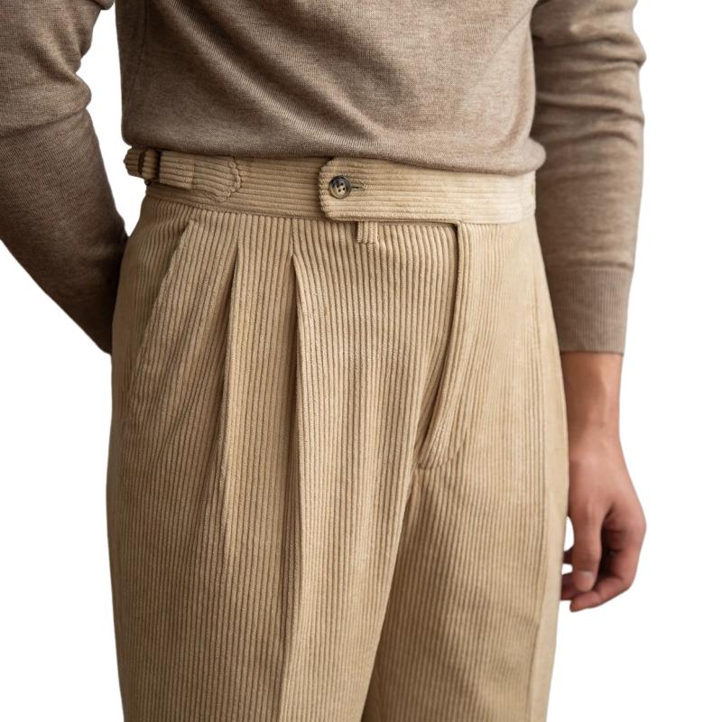 Men's Retro Corduroy Pants with Stretch Waistband – Classic Naples Fit 9