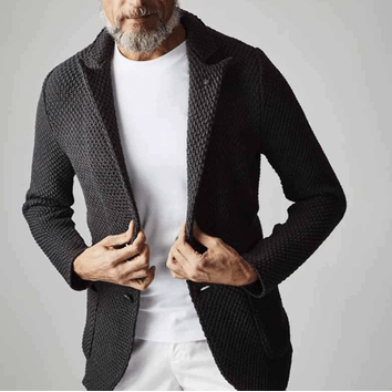 Men's Slim Fit Blazer with Herringbone Pattern – Elegant and Versatile Design 0