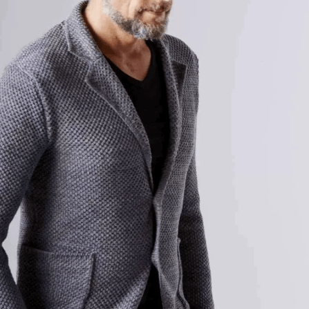 Men's Slim Fit Blazer with Herringbone Pattern – Elegant and Versatile Design 1