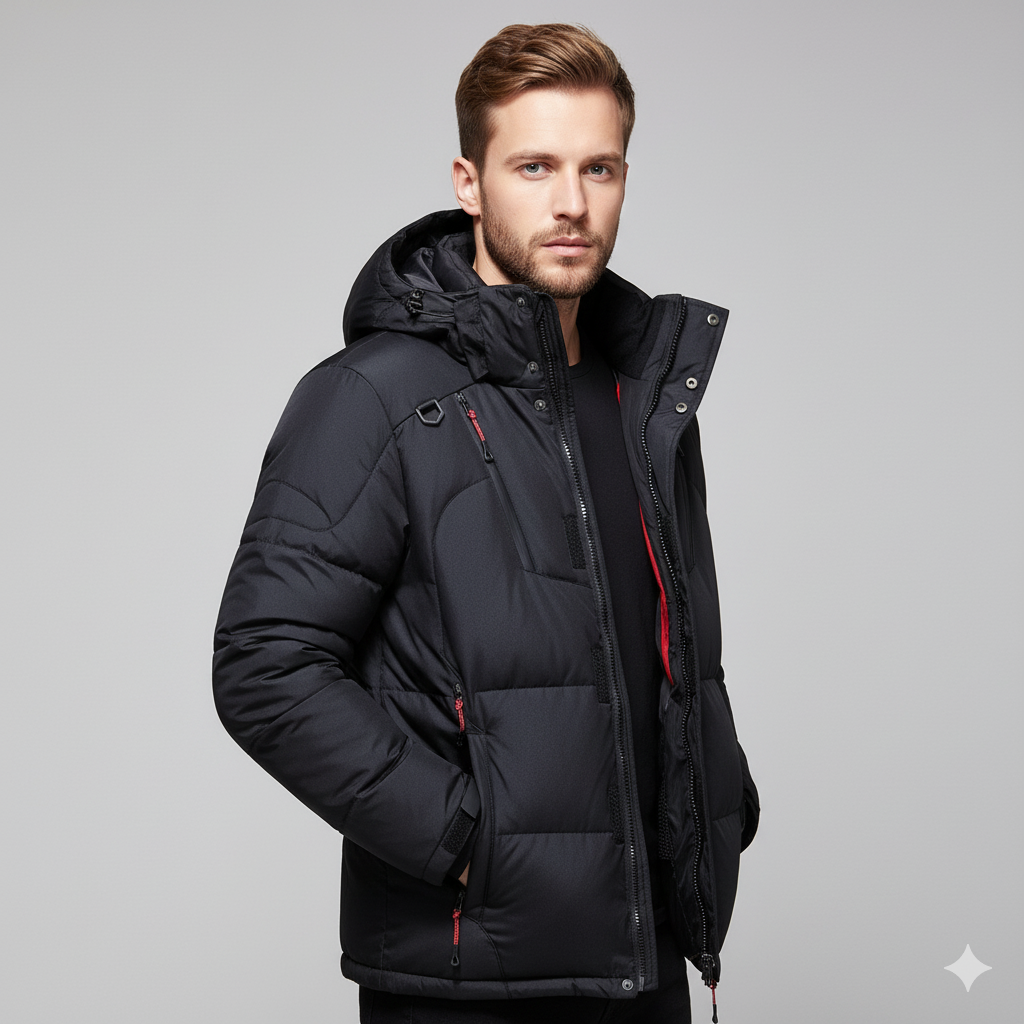 Ultra-Warm Men's Down Jacket – Lightweight Water-Repellent Puffer Coat for Outdoor Activities 1