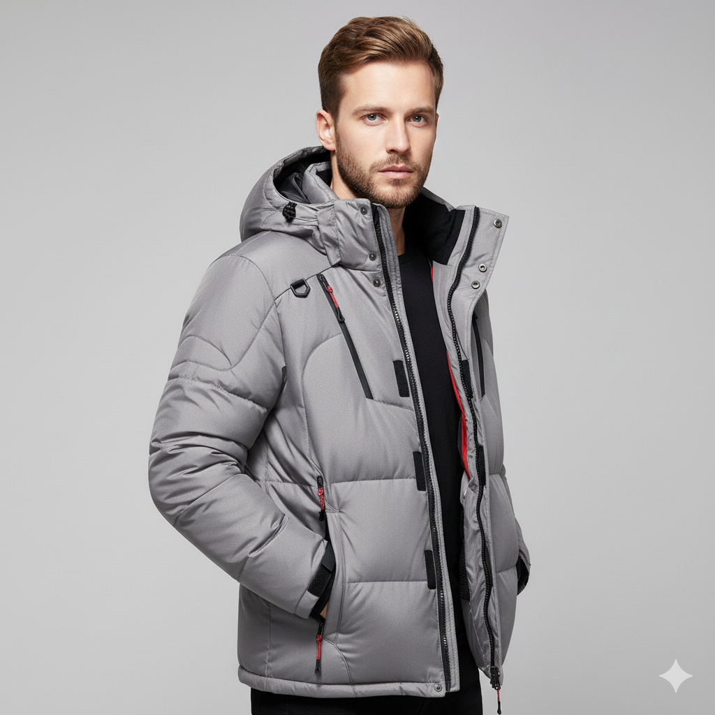 Ultra-Warm Men's Down Jacket – Lightweight Water-Repellent Puffer Coat for Outdoor Activities 2