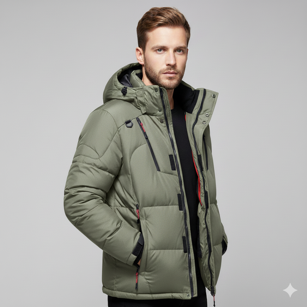 Ultra-Warm Men's Down Jacket – Lightweight Water-Repellent Puffer Coat for Outdoor Activities 3