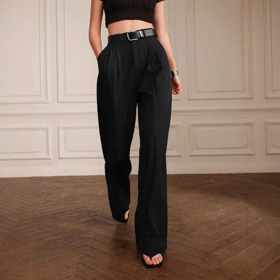 Women's High Waist Wide Leg Pants – Casual Straight Cut Trousers for Effortless Style and Comfort 1