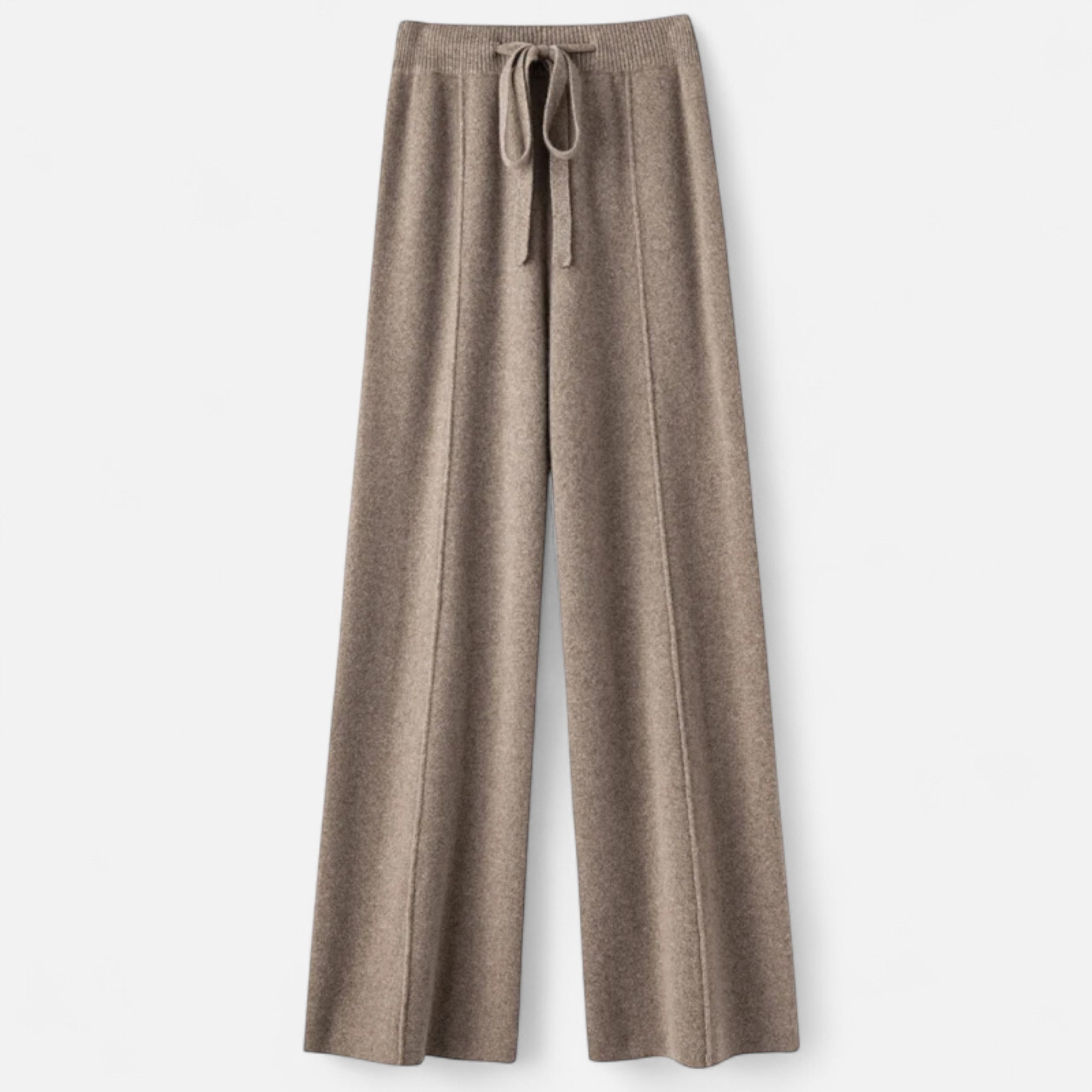 Women's Wide-Leg Knit Trousers in Pure Wool - Elegant Palazzo Pants for Autumn-Winter Fashion 3
