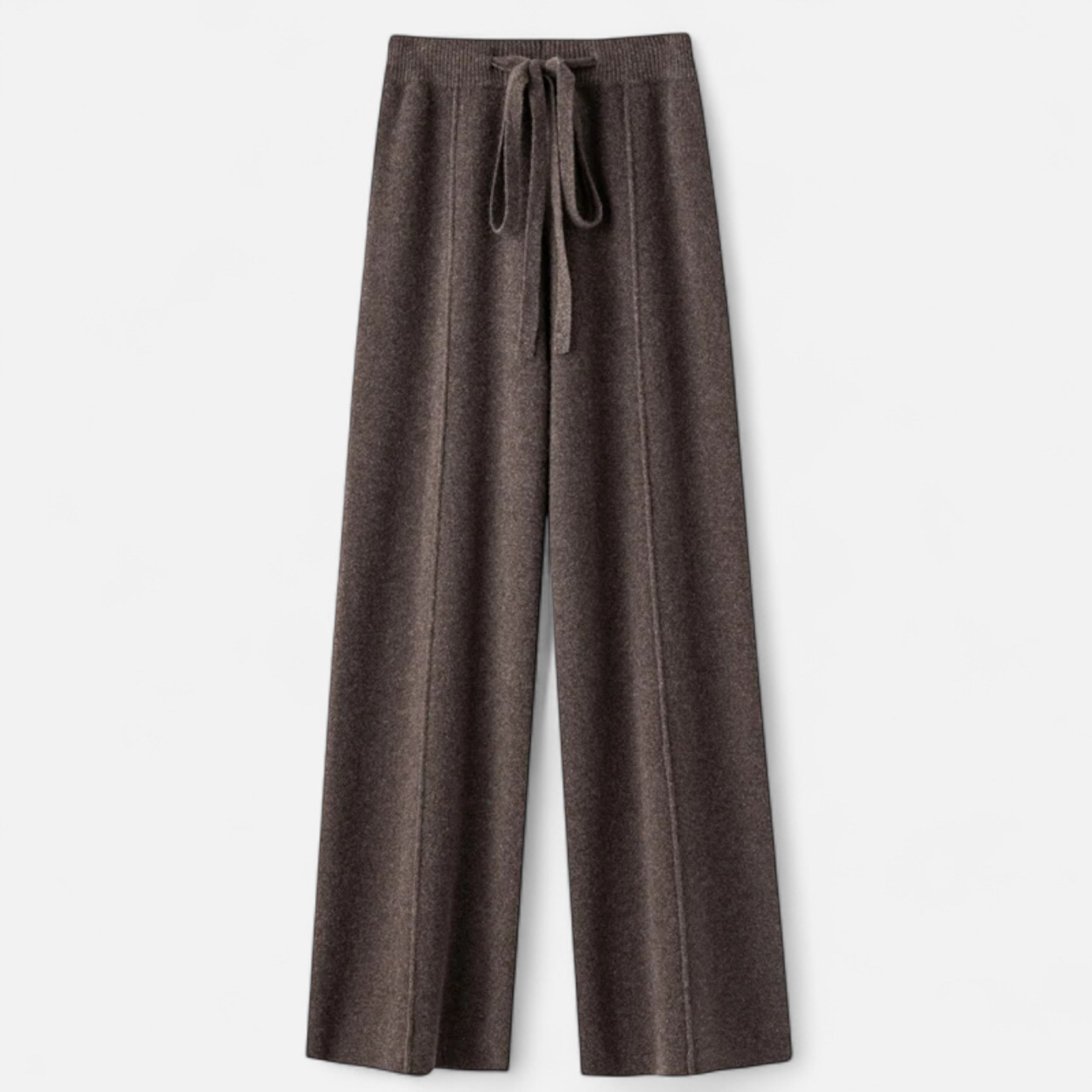 Women's Wide-Leg Knit Trousers in Pure Wool - Elegant Palazzo Pants for Autumn-Winter Fashion 4