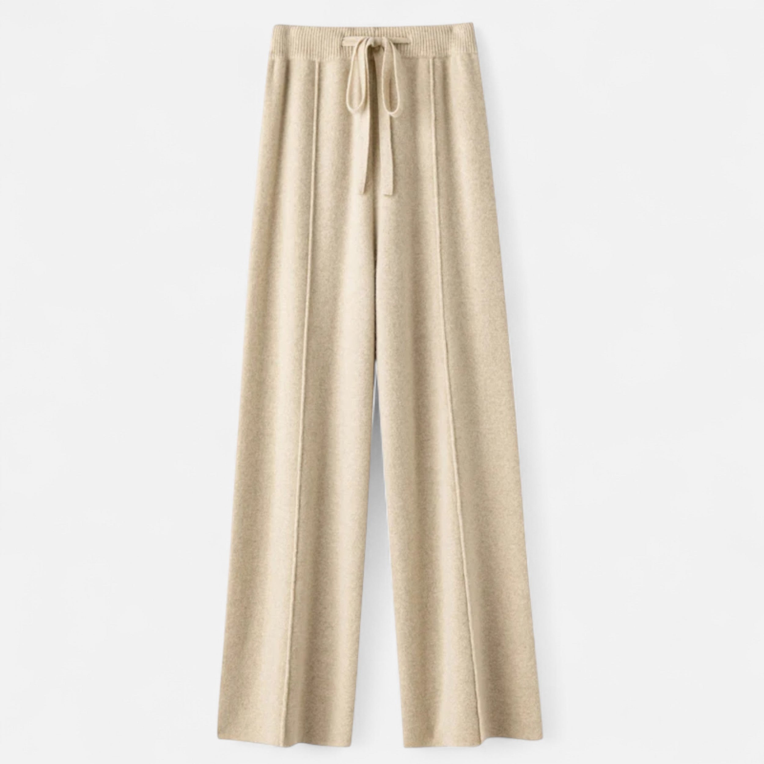 Women's Wide-Leg Knit Trousers in Pure Wool - Elegant Palazzo Pants for Autumn-Winter Fashion 6